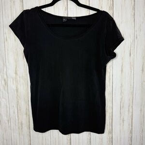 Eileen Fisher Silk Black Short Top Medium